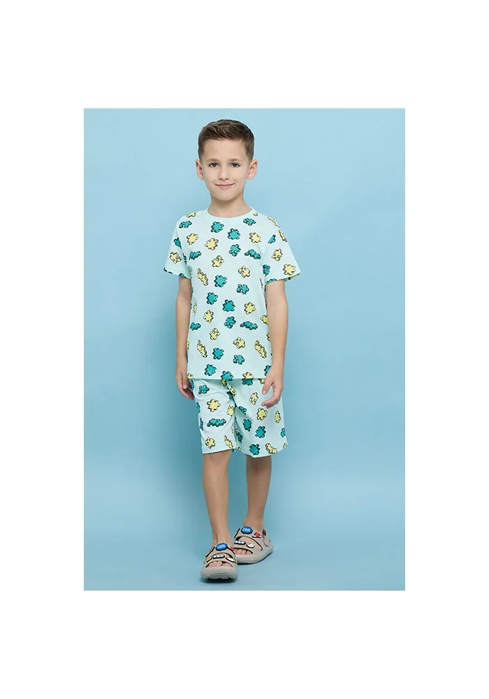 أر أند بي Printed T-Shirt and Shorts Set