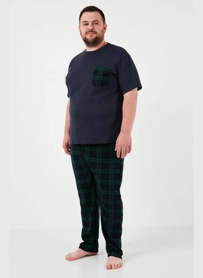 بوراتي طقم بيجامة رجالي قطن مقاس كبير بقصة عادية من بوراتي