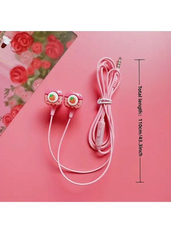 Cute Pink DIY Cartoon Wired Headset with Microphone Volume Control for Android Phone - Image 5
