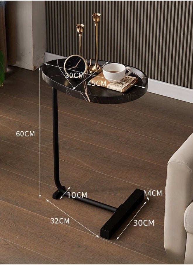 XiuWoo Sturdy Nordic Style Coffee Table Sofa Side Table End Table For Living Room - Black + Black  - Image 1
