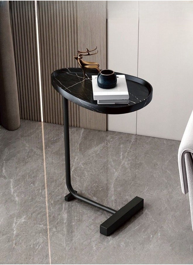 XiuWoo Sturdy Nordic Style Coffee Table Sofa Side Table End Table For Living Room - Black + Black  - Image 2