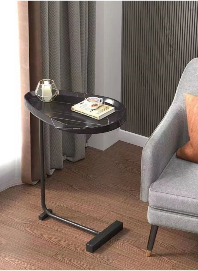 XiuWoo Sturdy Nordic Style Coffee Table Sofa Side Table End Table For Living Room - Black + Black  - Image 5