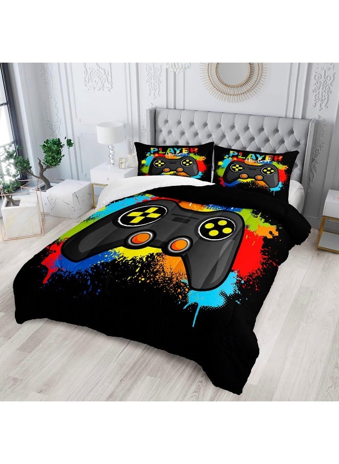 Generic Gamer Comforter Sets for Teen Boys, Gaming Bedding Sets Twin Set, Video Game Bedspread, Game Duvet, Gamepad Bed Set, Controller Quilt Set  - Image 2