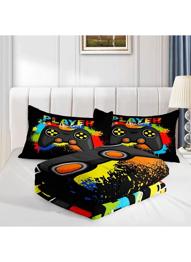 Generic Gamer Comforter Sets for Teen Boys, Gaming Bedding Sets Twin Set, Video Game Bedspread, Game Duvet, Gamepad Bed Set, Controller Quilt Set  - Image 3