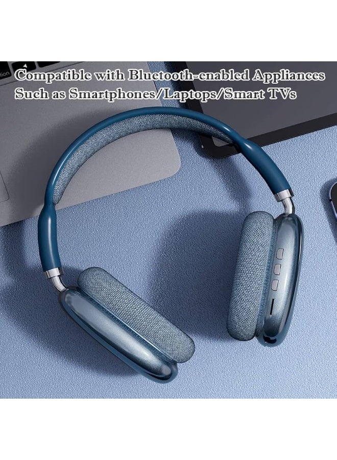BEYTOR P9 Bluetooth Wireless Headset Over-Ear Headphone With Mic Blue - Image 5