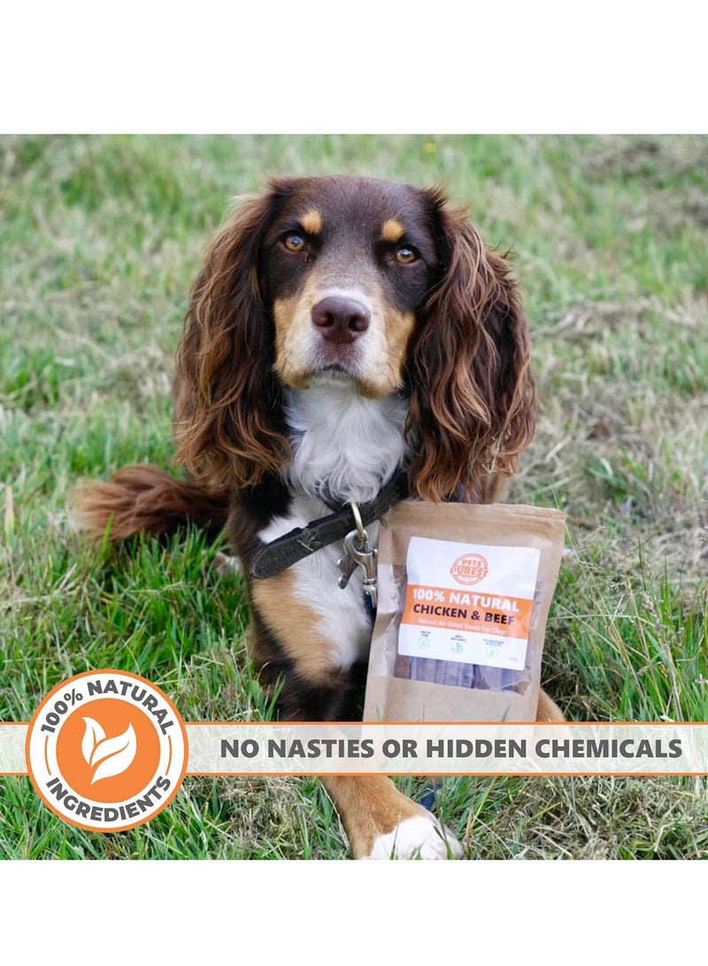Pets Purest Dog Treats Chicken Beef Strips 100 percent Natural Air Dried Chews for Dogs Puppy and Senior Healthy Hypoallergenic Grain Gluten and Lactose Free Raw Food Treat Snack Sticks - Image 3