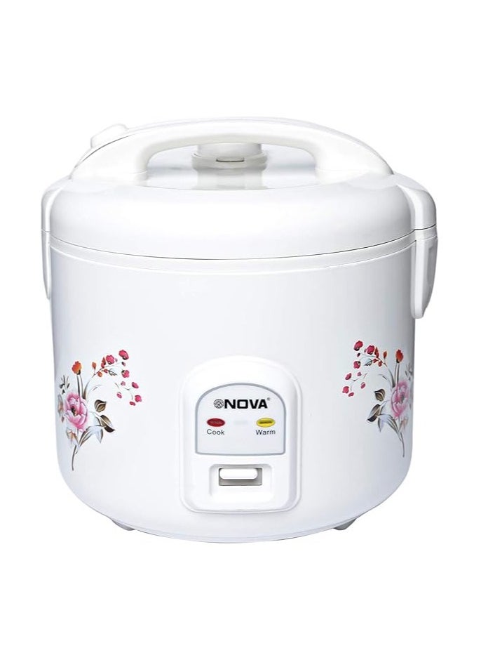 NOVA Nova 1.8 Liter Deluxe Rice Cooker With Steamer, White - NRC980CT2  - Image 1