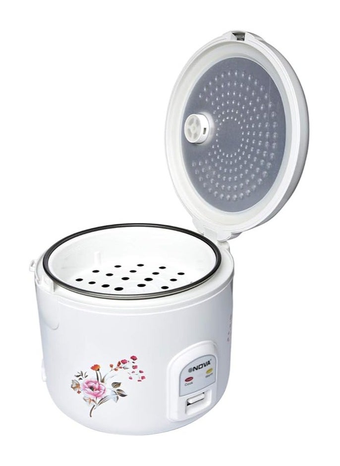 NOVA Nova 1.8 Liter Deluxe Rice Cooker With Steamer, White - NRC980CT2  - Image 2