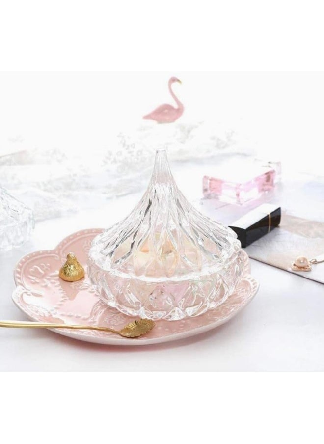 Generic Crystal Drop Jar With Conical Crystal Lid 75Ml 3.14X3.14X5 Cm Set Of 6  Pieces