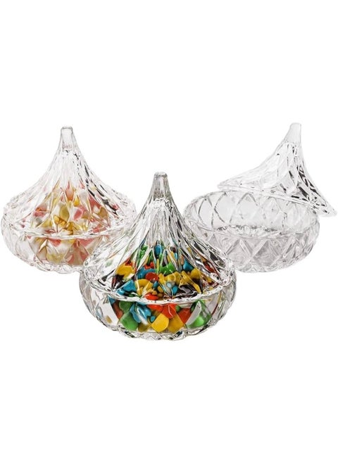 Generic Crystal Drop Jar With Conical Crystal Lid 75Ml 3.14X3.14X5 Cm Set Of 6  Pieces