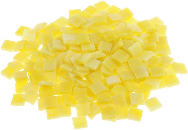 klarako 250pcs Vitreous Glass Mosaic Tiles Pieces For Arts DIY Craft 10x10mm Many Color klarakoYellow - Image 1