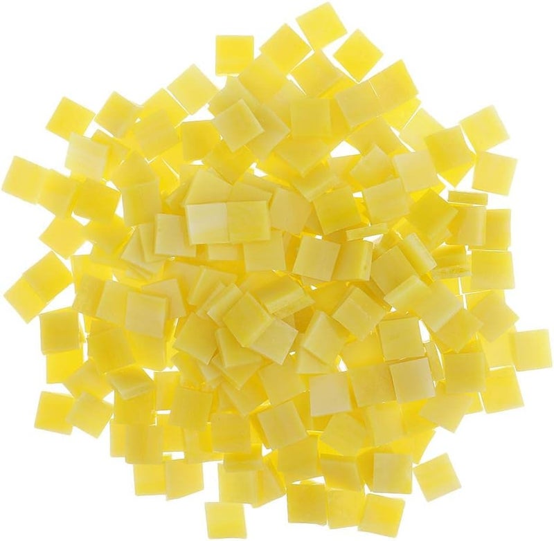 klarako 250pcs Vitreous Glass Mosaic Tiles Pieces For Arts DIY Craft 10x10mm Many Color klarakoYellow - Image 3