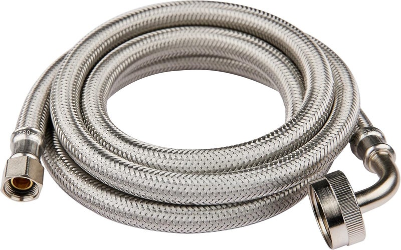 EFIELD Appliance Accessories Dishwasher Hose with 90 Degree FGH Elbow, 4 Feet Length,Water Supply Line, Premium Braided Stainless Steel,(HOSE010) - Image 1