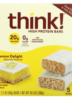 Think High Protein Bars Lemon Delight 5 Bars 2.1 oz (60 g) Each 