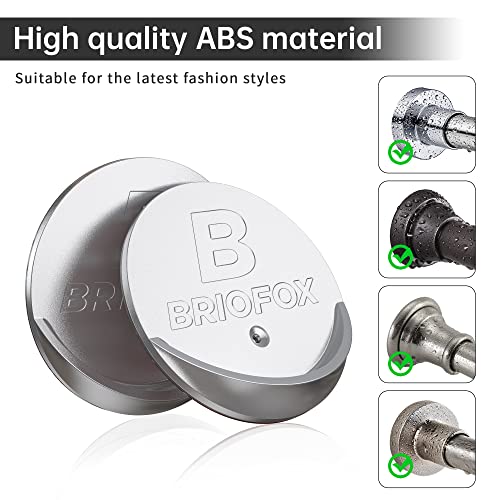 BRIOFOX Shower Curtain Rod Holder 3M Adhesive | Heat Resistant | Waterproof | Max Load 60 lbs Shower Rod Retainer for Wall, 2 Pack, Chrome (Rod Not Included) - Image 5