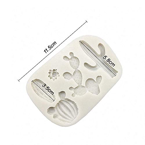 Fewo 5-Cavity Cactus Silicone Fondant Mold Cacti Sugarcraft Chocolate Candy Mold Cupcake Cake Decorating Tools Polymer Clay Mold - Image 3