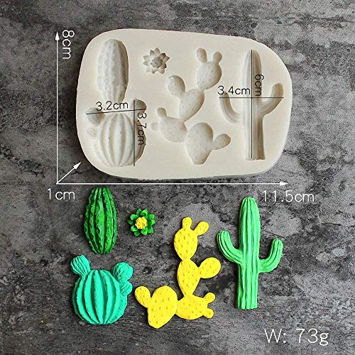 Fewo 5-Cavity Cactus Silicone Fondant Mold Cacti Sugarcraft Chocolate Candy Mold Cupcake Cake Decorating Tools Polymer Clay Mold - Image 2