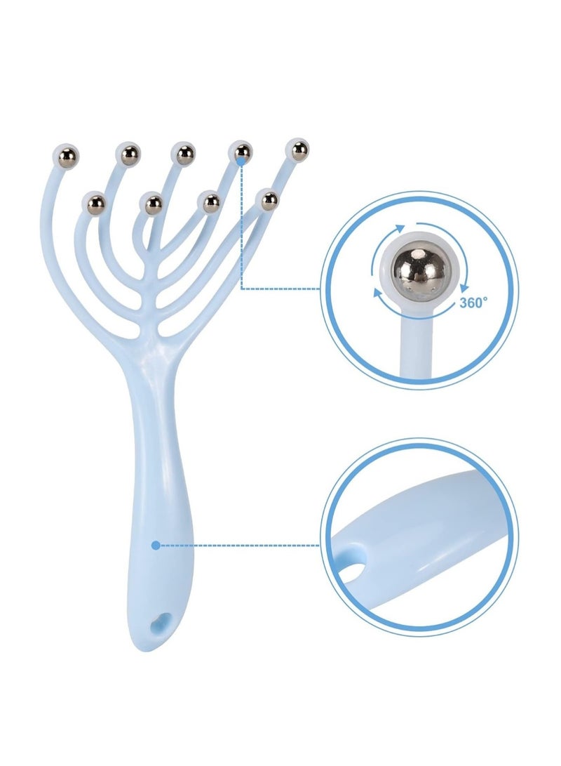 Loquat Head Massager,Protable Hand Held SPA Scalp Massager,SinLoon Steel Ball Tool Equipment Stress Relax Blue - Image 1