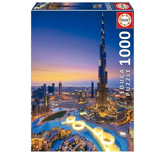 Educa - Charms of Arabia - Buri Khalifa, UAE - 1000 Piece Jigsaw Puzzle | Puzzle Glue Included - Completed Image Measures 26.77" x 18.9" - Ages 14+ (19642) - Image 1