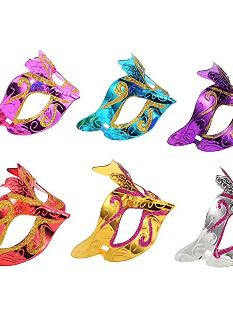 SYOSI 12 Pieces Mardi Gras Masks Shining Plated Gold Masquerade Mask Wedding Props Party Costume Accessory - Image 1