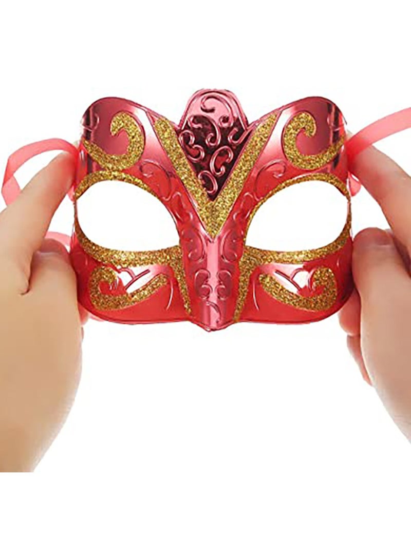 SYOSI 12 Pieces Mardi Gras Masks Shining Plated Gold Masquerade Mask Wedding Props Party Costume Accessory - Image 4