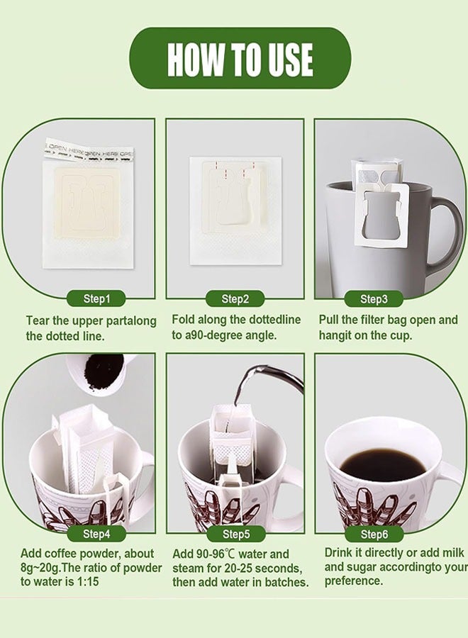 Coffee Filter Paper Bag,100Pcs Hanging Ear Drip Coffee Bags Portable Single Serve Disposable Pour Over Filter Bag for Camping, Backpacking, Travel, Office, Home, Outdoor  - Image 4