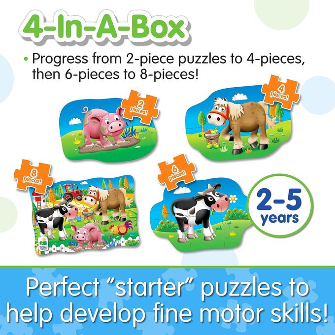 THE LEARNING JOURNEY : My First Puzzle Sets 4-In-A-Box Farm  Farm-Themed Puzzle Sets Educational Toddler Toys & Activities for Children Ages 2-5 - Image 3