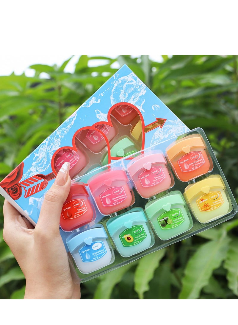 SYOSI Mini Lip Balm Set, 8 Flavors Moisturizing Lip Sleeping Mask, Day And Night Repair Lip Balm for Chapped Cracked Dry Lips, Natural Bright, Reduce Lip Lines & Wrinkle, Lip Mask For Women Men  - Image 1