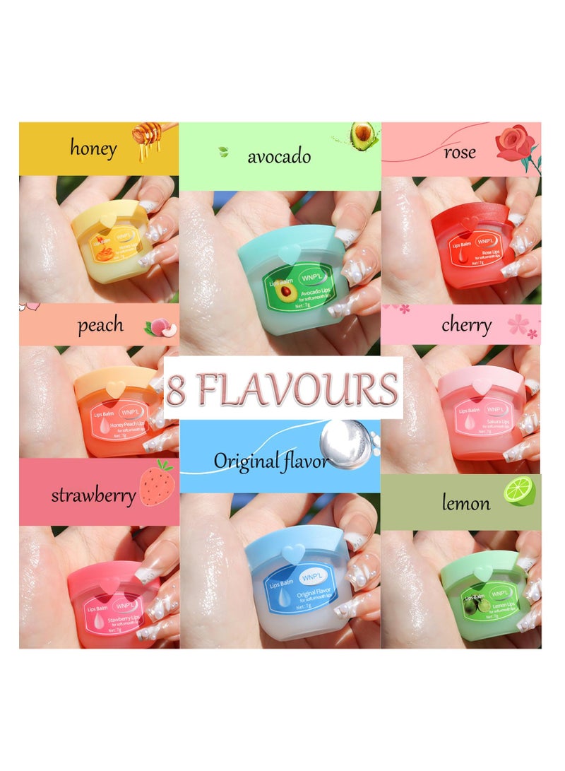 SYOSI Mini Lip Balm Set, 8 Flavors Moisturizing Lip Sleeping Mask, Day And Night Repair Lip Balm for Chapped Cracked Dry Lips, Natural Bright, Reduce Lip Lines & Wrinkle, Lip Mask For Women Men  - Image 3