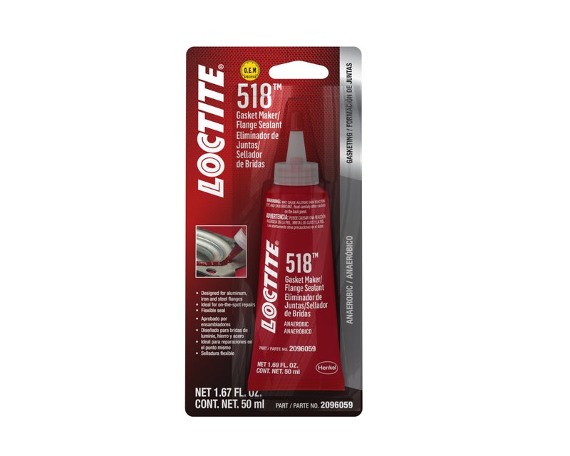 LOCTITE 518 Automotive Anaerobic Gasket Maker & Flange Sealant - Sensor-Safe, Low Oder, Non-Corrosive - 50 ml, 1 Pack - Image 1