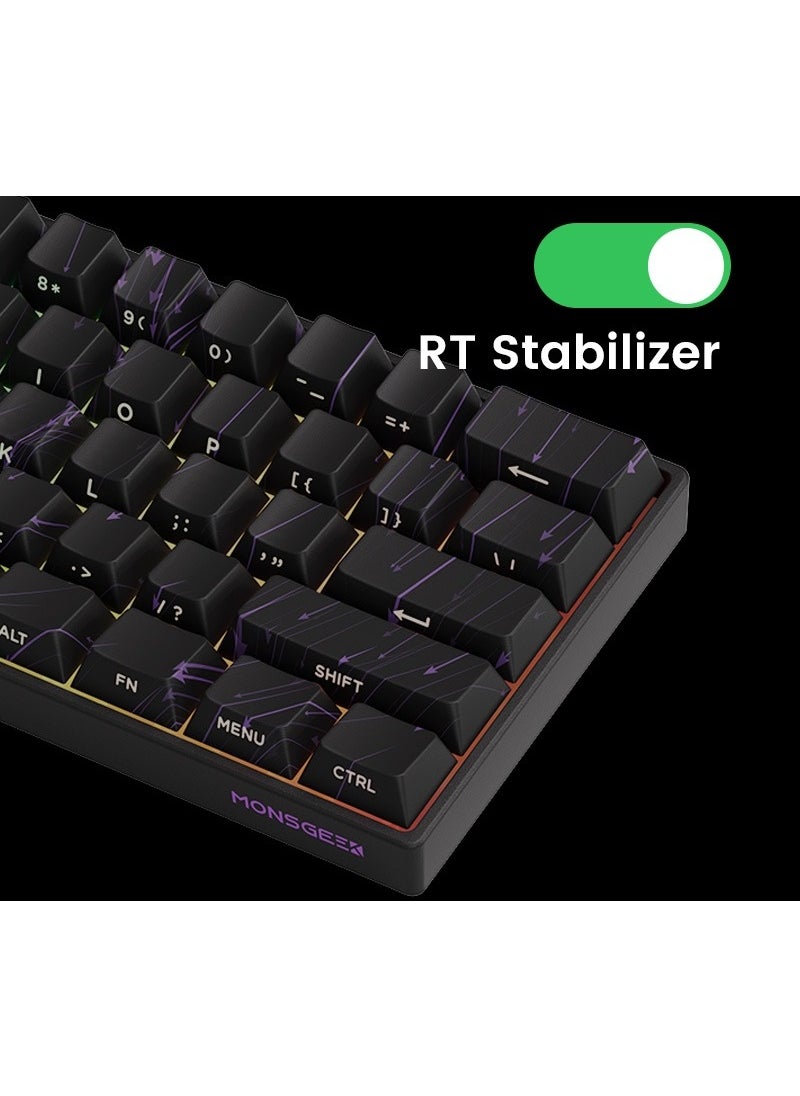 AKKO Akko MonsGeek FUN60 MAX Keyboard 0.01mm Triple Mode Dual 8K ARGB HE/TMR Quick Trigger Gaming Keyboard Magnetic Switches Custom Keyboard 60% Nebula Black with Dazzling Magnetic Switches  - Image 2
