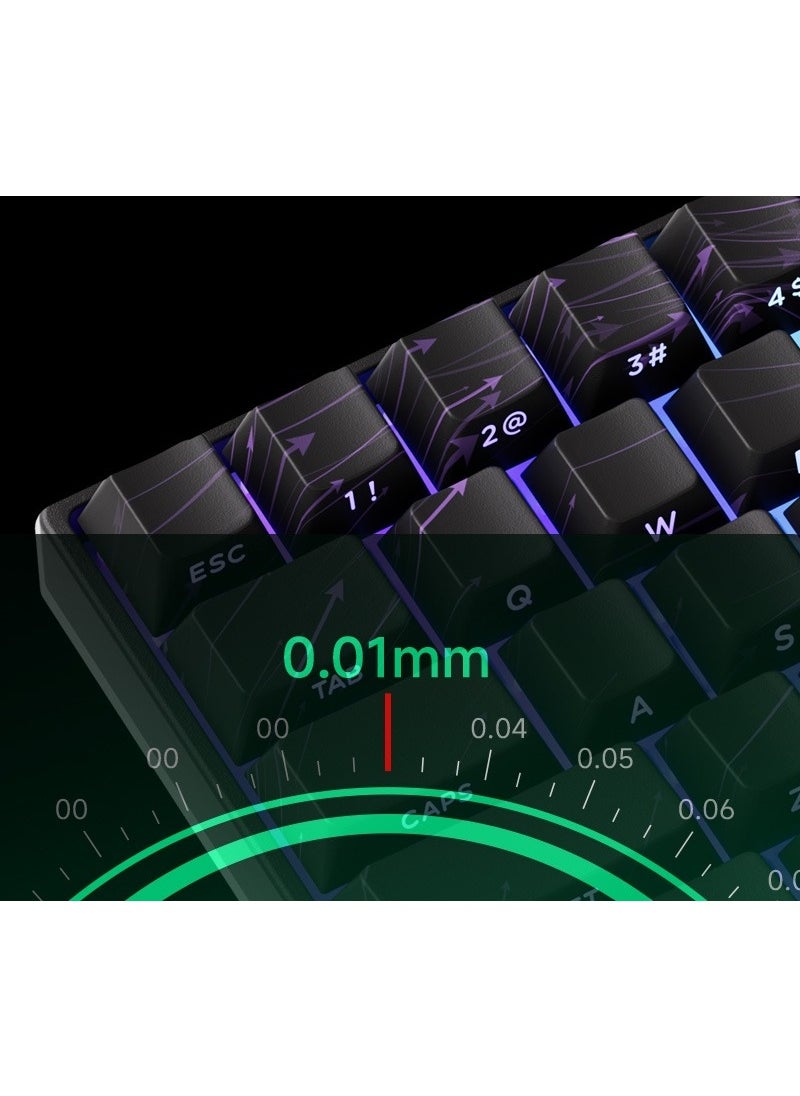 AKKO Akko MonsGeek FUN60 MAX Keyboard 0.01mm Triple Mode Dual 8K ARGB HE/TMR Quick Trigger Gaming Keyboard Magnetic Switches Custom Keyboard 60% Nebula Black with Dazzling Magnetic Switches  - Image 4