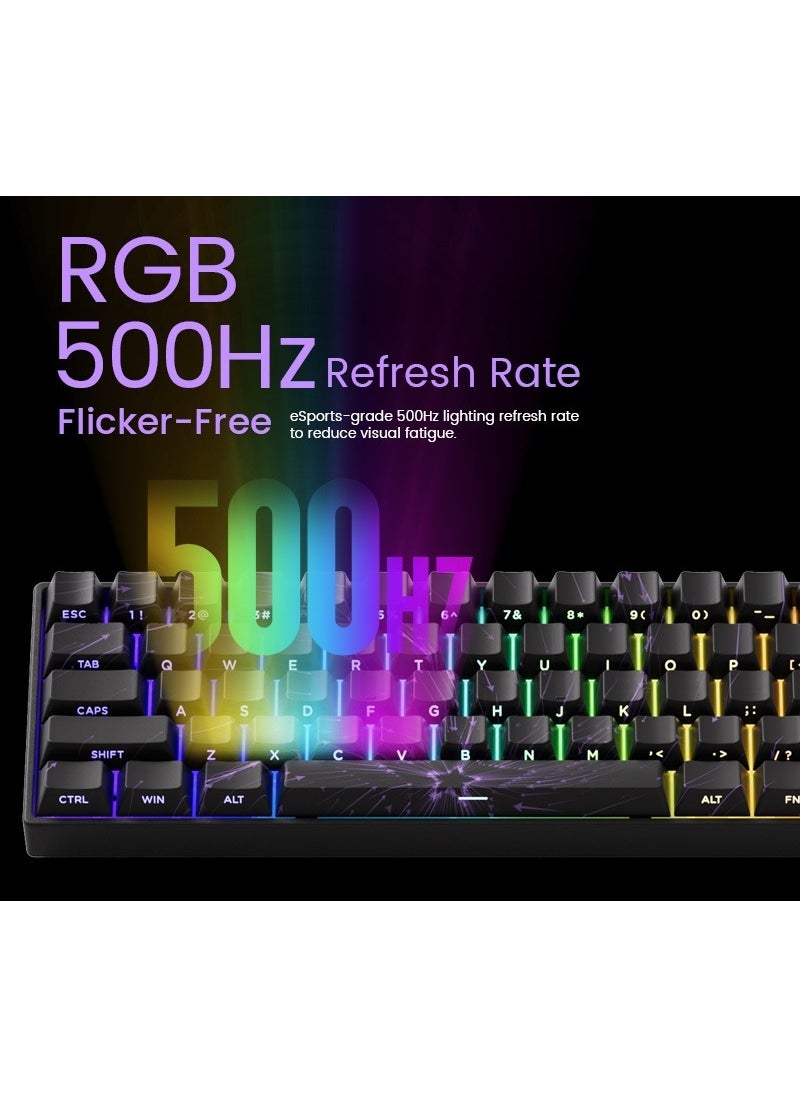 AKKO - Akko MonsGeek FUN60 MAX Keyboard 0.01mm Triple Mode Dual 8K ARGB HE/TMR Quick Trigger Gaming Keyboard Magnetic Switches Custom Keyboard 60% Nebula Black with Dazzling Magnetic Switches - Image 1
