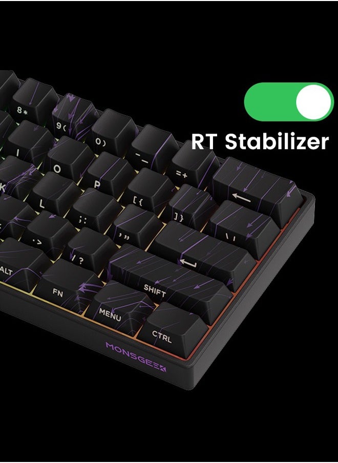 Akko MonsGeek FUN60 MAX Keyboard 0.01mm Triple Mode Dual 8K ARGB HE/TMR Quick Trigger Gaming Keyboard Magnetic Switches Custom Keyboard 60% Nebula Black with Dazzling Magnetic Switches