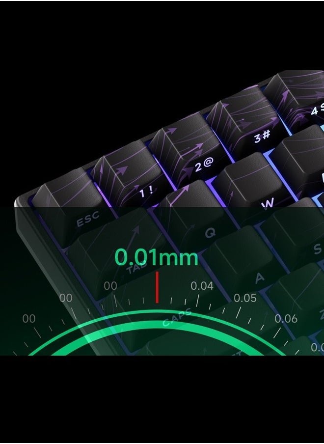 Akko MonsGeek FUN60 MAX Keyboard 0.01mm Triple Mode Dual 8K ARGB HE/TMR Quick Trigger Gaming Keyboard Magnetic Switches Custom Keyboard 60% Nebula Black with Dazzling Magnetic Switches