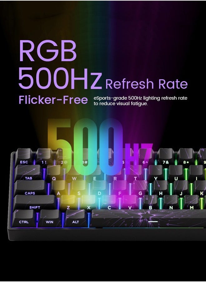 Akko MonsGeek FUN60 MAX Keyboard 0.01mm Triple Mode Dual 8K ARGB HE/TMR Quick Trigger Gaming Keyboard Magnetic Switches Custom Keyboard 60% Nebula Black with Dazzling Magnetic Switches