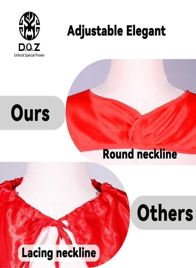 D.Q.Z Adults Superhero Cape and Mask, Men Women Super Hero Costumes, Halloween Vampire Capes, Red, 120cm*100cm - Image 5