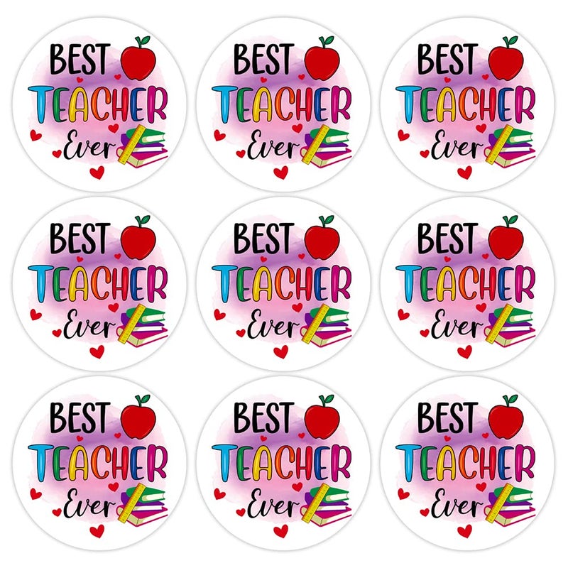 D4DREAM Thank You Teacher Labels Stickers 36pcs Teacher Appreciation Stickers Gifts Tags 15 Best Teachers Ever Labels Sticker for Envelope Seal Gift Wrap Box Cards Party Decorations