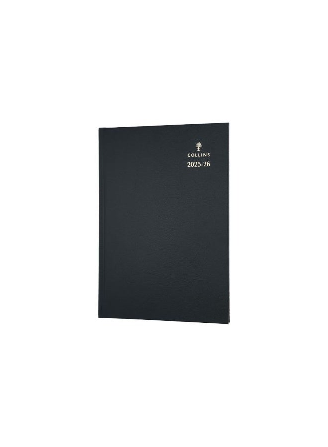 Collins Collins Desk 12 Month Mid/Academic Year Planner, August 2025-August 2026 Week-to-View Appointments Diary, A5 Hard Cover, Black  - Image 1