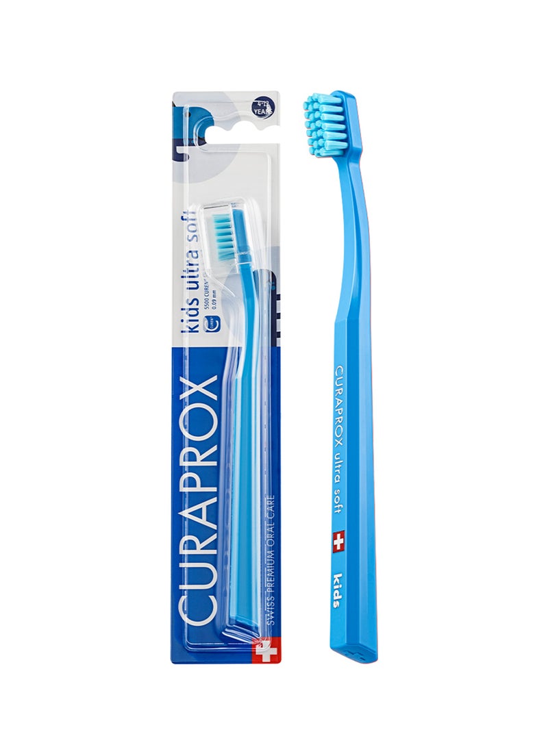 CURAPROX Ultra-Soft Toothbrush For Kids - Blue 1 Pc - Image 1