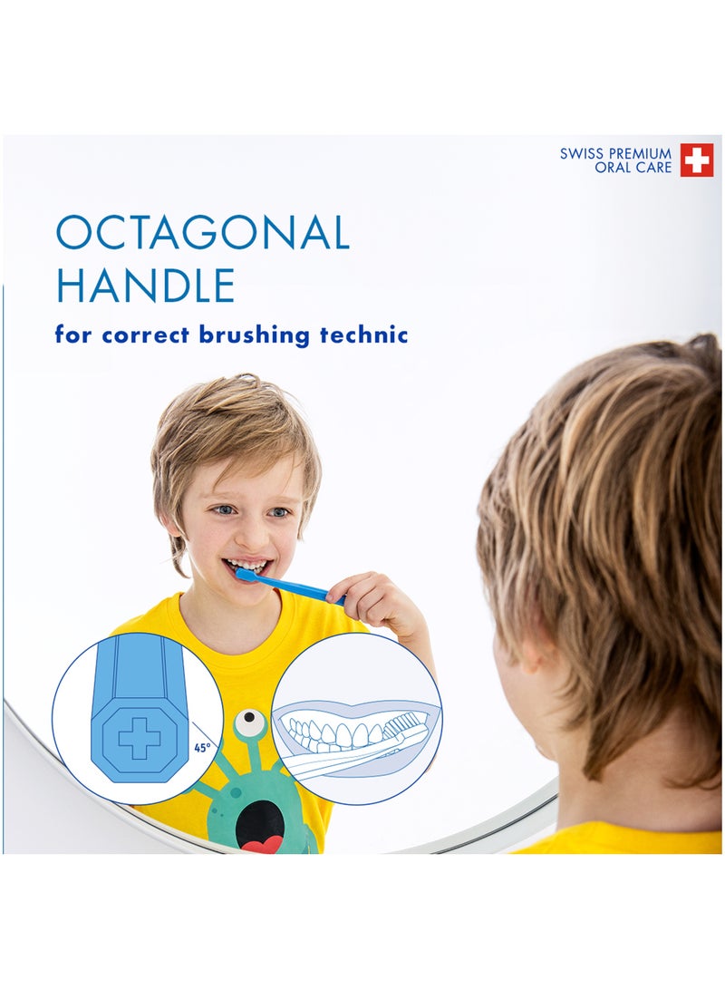 CURAPROX Ultra-Soft Toothbrush For Kids - Blue 1 Pc - Image 5