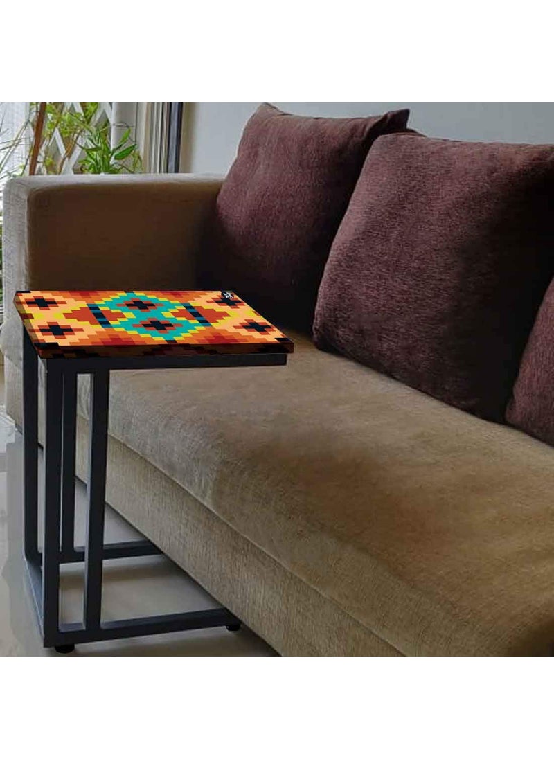 Nutcase Nutcase Design C Shaped Side Table for Laptop Work on Sofa CouchStudy Breakfast Snack Serving End Tables for Living Room Bedroom Diamonds  - Image 2