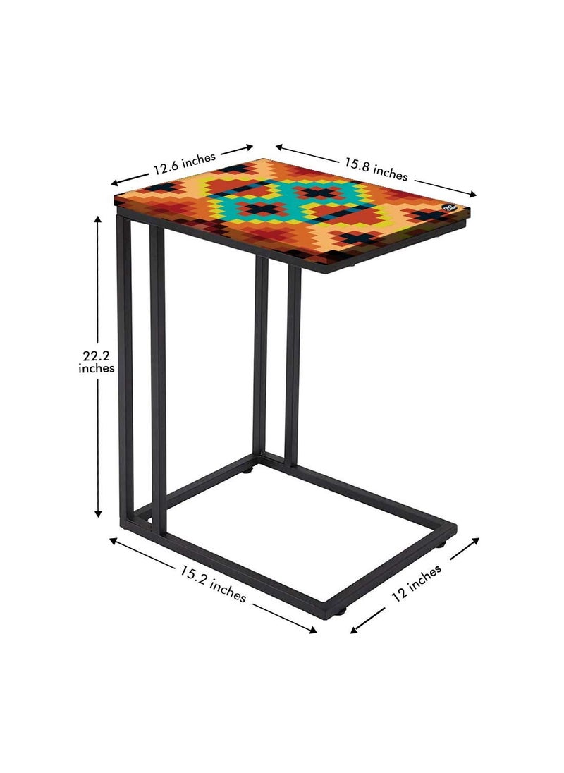 Nutcase Nutcase Design C Shaped Side Table for Laptop Work on Sofa CouchStudy Breakfast Snack Serving End Tables for Living Room Bedroom Diamonds  - Image 3