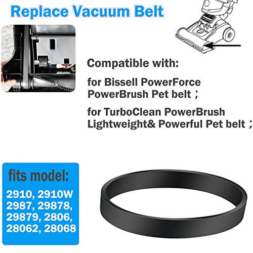 ATUOE Vacuum Belt Replacement for Bissell PowerForce PowerBrush Pet and TurboClean PowerBrush Lightweight Pet Vacuum Cleaner, fits Model: 2910, 2910W, 2987, 29878, 29879, 2806, 28062, 28068 Carpet Cleaner - Image 2