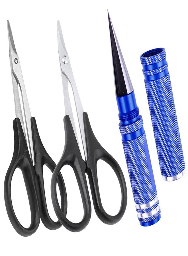 Hobbyfire RC Body Reamer 0-14mm with Curved and Straight Scissors, Precision Hole Punching & Trimming Tool Kit for RC Car Bodyshell Maintenance and Upgrades (Blue) - Image 1
