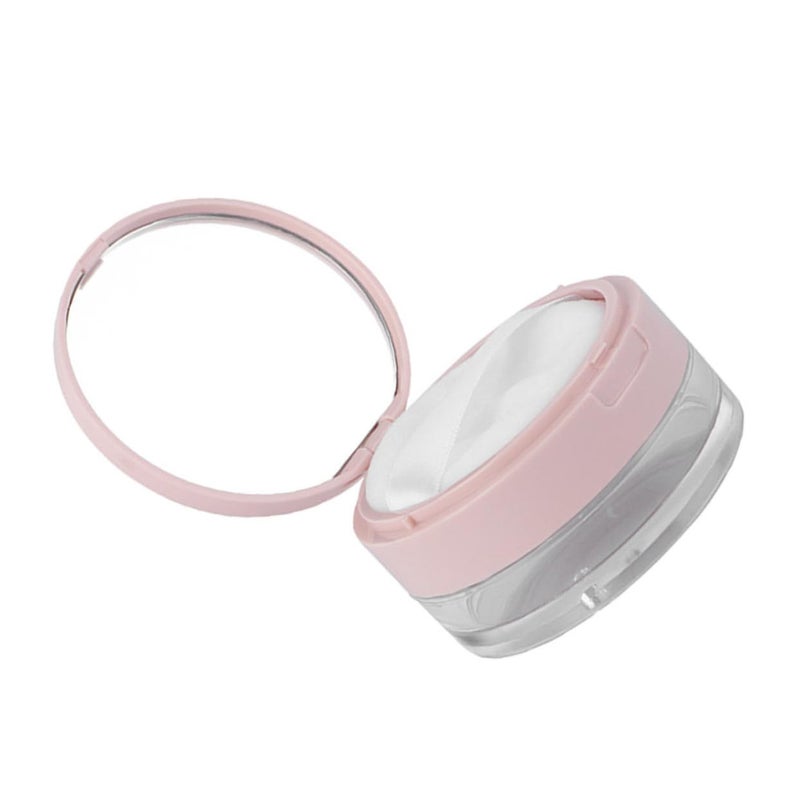 3-Piece Elastic Loose Powder Box Set with Mirror Travel-Friendly Cosmetic Holder for Makeup Empty Puff Container for Women - Image 1