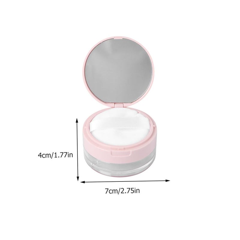 3-Piece Elastic Loose Powder Box Set with Mirror Travel-Friendly Cosmetic Holder for Makeup Empty Puff Container for Women - Image 2