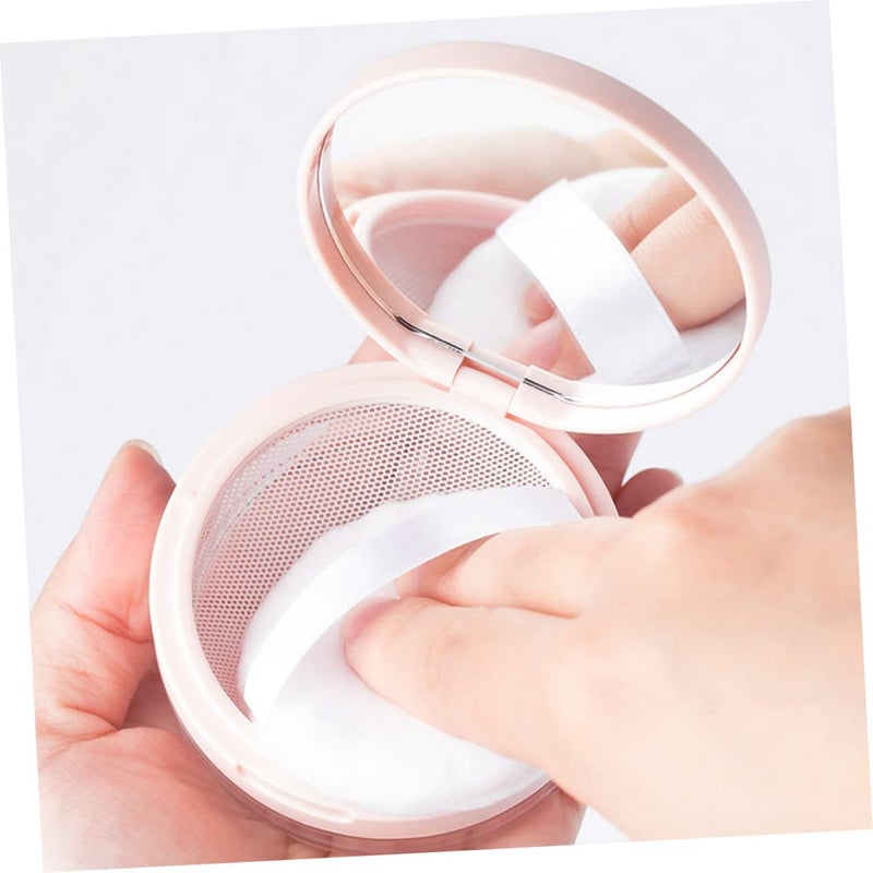 3-Piece Elastic Loose Powder Box Set with Mirror Travel-Friendly Cosmetic Holder for Makeup Empty Puff Container for Women - Image 4