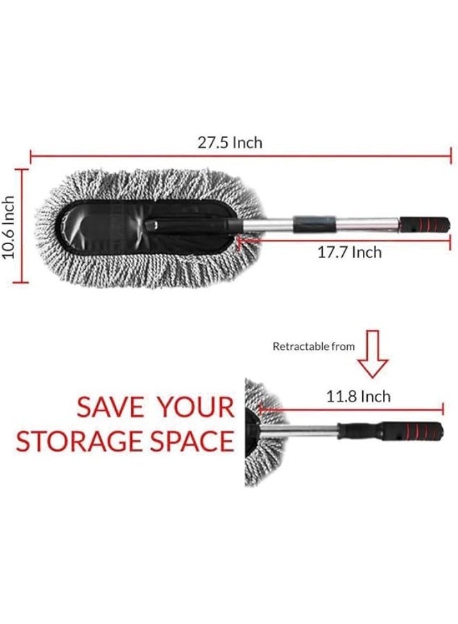 Generic valueable 1 Detachable Car Dust Brush - Microfiber Cleaning Duster - For Cleaning Car Body, Windows and Dashboard - Removes Interior and Exterior Dust - Comfortable Grip - Practical Design for Daily Use - Image 4