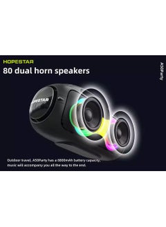HOPESTAR A50 High Power Bluetooth Speaker 80W Wireless Car Subwoofer RGB Color Atmosphere Eight Portable FM External Speaker. Hopestar speaker features...